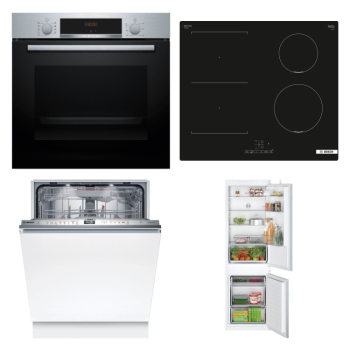 Bosch Set Bosch trouba HBA534ES3 + varná deska PVS611BB6E + myčka SMV6ZDX16E + chladnička KIV86NSE0