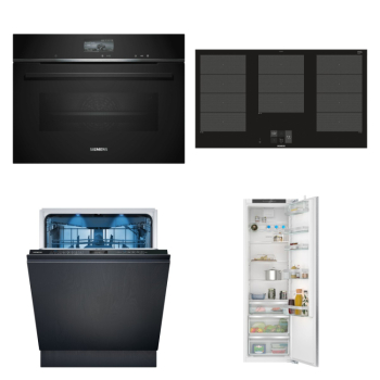 Siemens Set Siemens kompaktní trouba CS756G1B1 + varná deska EX975KXW1E + myčka SN65ZX17CE + chladnička KI81RADD0