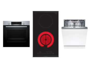 Bosch Set Bosch trouba HBA534ES3 + varná deska PKF375FP2E + myčka SMV6ZDX16E