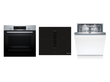 Bosch Set Bosch trouba HBA534ES3 + varná deska PVS611B16E + myčka SMV6ZDX16E