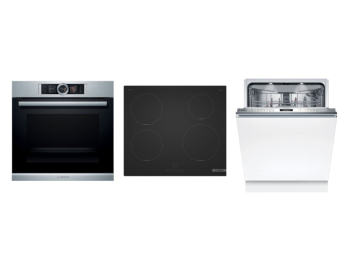 Bosch Set Bosch trouba HSG656XS1 + varná deska PIE61ABB5E + myčka SMV6ECX20E