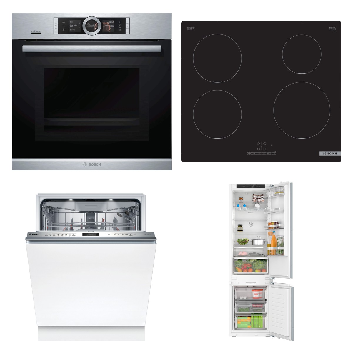 Set Bosch trouba HNG6764S6 + varná deska PUE611BB5E + myčka SBV6ZCX25E + chladnička KIN96ADC0