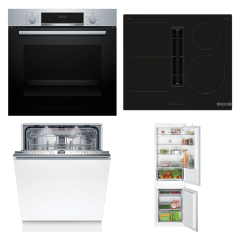 Bosch Set Bosch trouba HBA534ES3 + varná deska PVS611B16E + myčka SMV6ZDX16E + chladnička KIV86NSE0