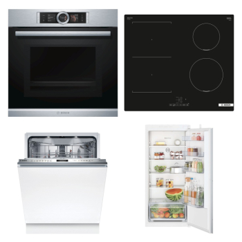 Bosch Set Bosch trouba HNG6764S1 + varná deska PVS611BB6E + myčka SMV6ECX20E + chladnička KIR41NSE0