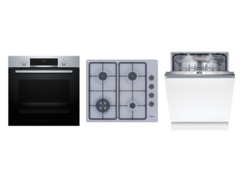 Bosch Set Bosch trouba HBA534ES3 + varná deska PBH6B5K60 + myčka SMV6ZDX16E