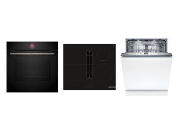 Bosch Set Bosch trouba HBG7742B1 + Bosch varná deska PVS611B16E + Bosch myčka SMV6ZDX16E