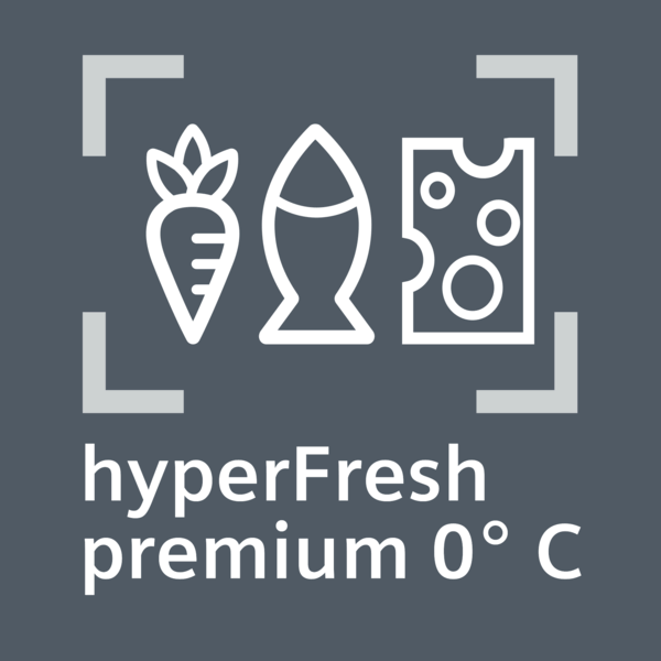 Potraviny vydrží až 3x déle čerstvé: hyperFresh premium 0 °C.