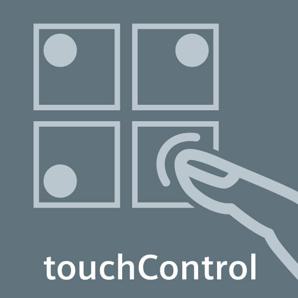 Umožňuje regulovať teplotu priamym zadaním alebo pohybom jediným prstom - touchControl.