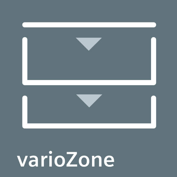 Variabilní skladovací prostor mrazicí části: varioZona