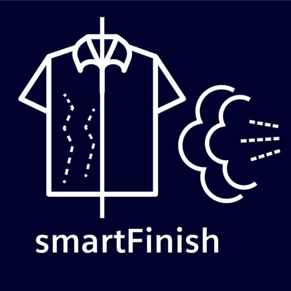 Program smartFinish - díky páře snižuje i silné pomačkání a záhyby před žehlením.